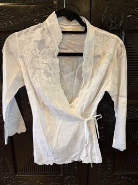 Nougat London White Embroidered Linen Shirt